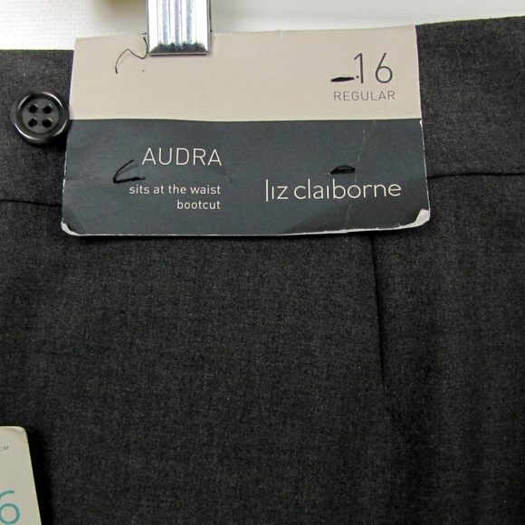 Liz Claiborne Audra Womens Pants Size 16 Grey Bootcut Career Stretch - Picture 6 of 8